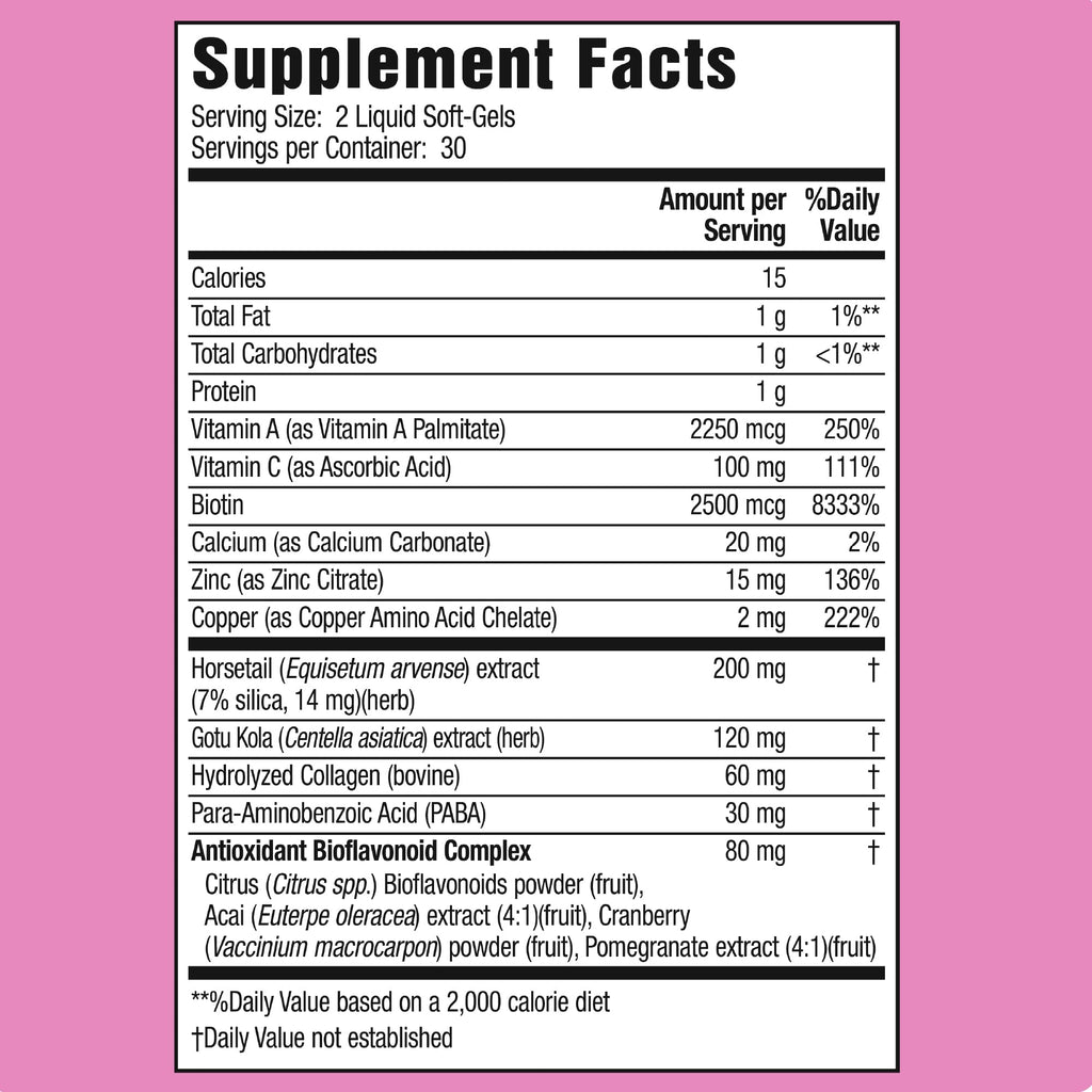 Applied Nutrition Longer Stronger Hair & Nails – 3 Pack, 60 Liquid Soft-Gels