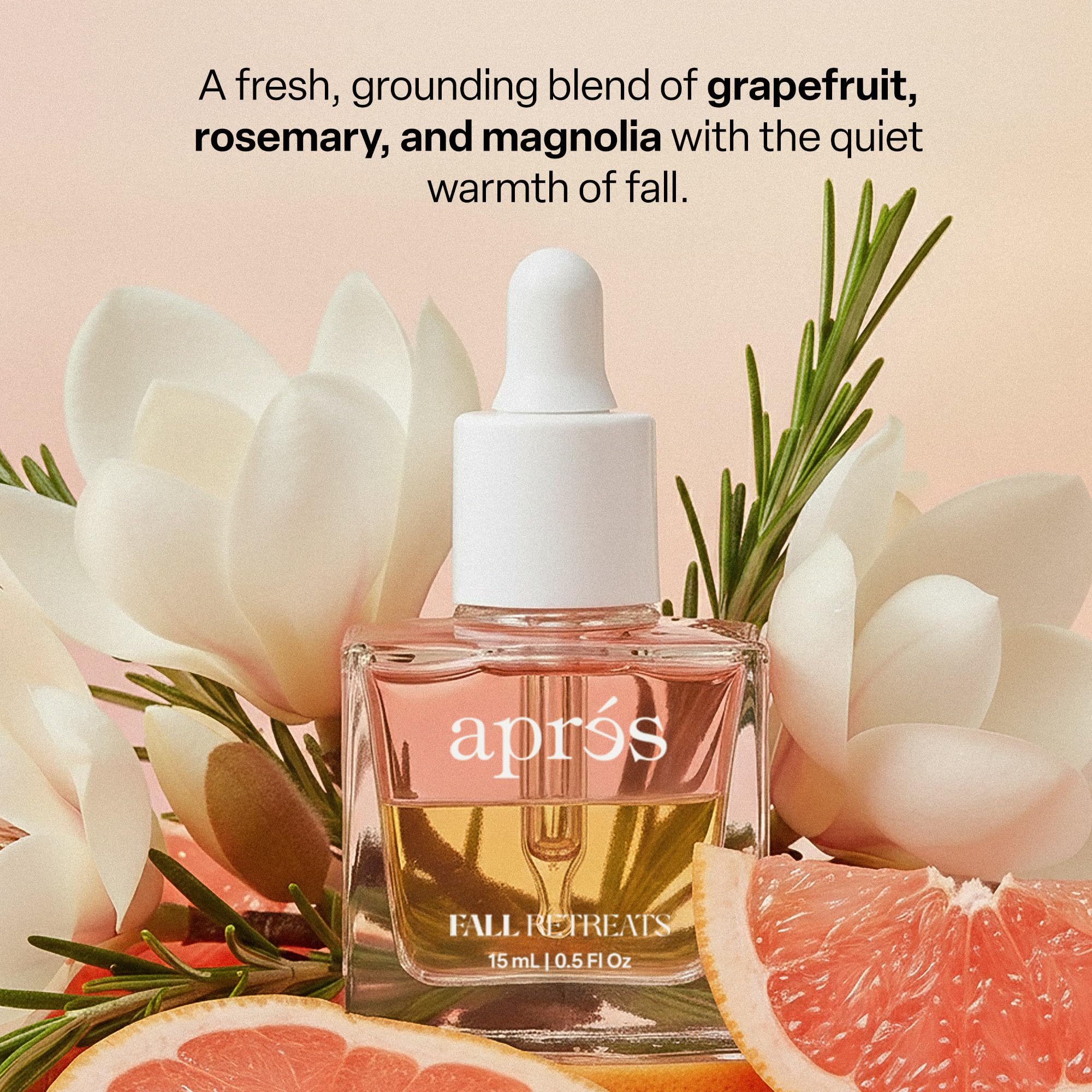 APRÉS Apres Light & Shadow Cuticle Serum – Nourishing Almond & Jojoba Oil, Turmeric, Vitamin B, 15 mL | Fall Retreats Grapefruit, Rosemary & Magnolia