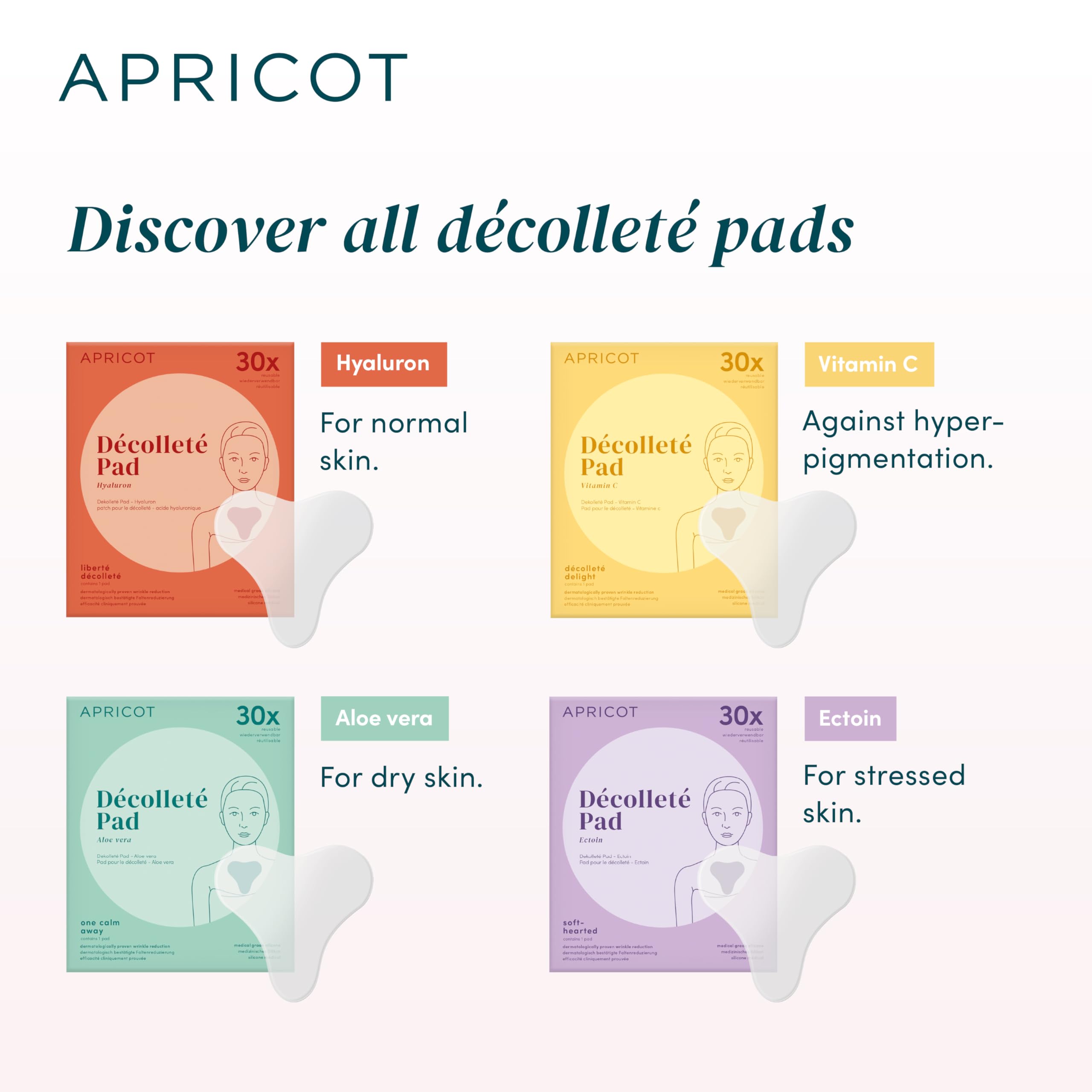APRICOT Anti-Wrinkle Chest Pad – Reusable Silicone Décolleté Patch, Made in Germany