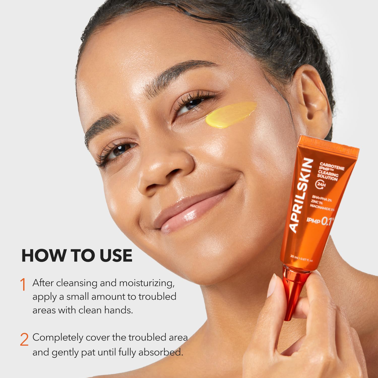 APRILSKIN Carrotene IPMP Clearing Solution | Quick Blemish Calm, 0.67 fl oz, Vegan