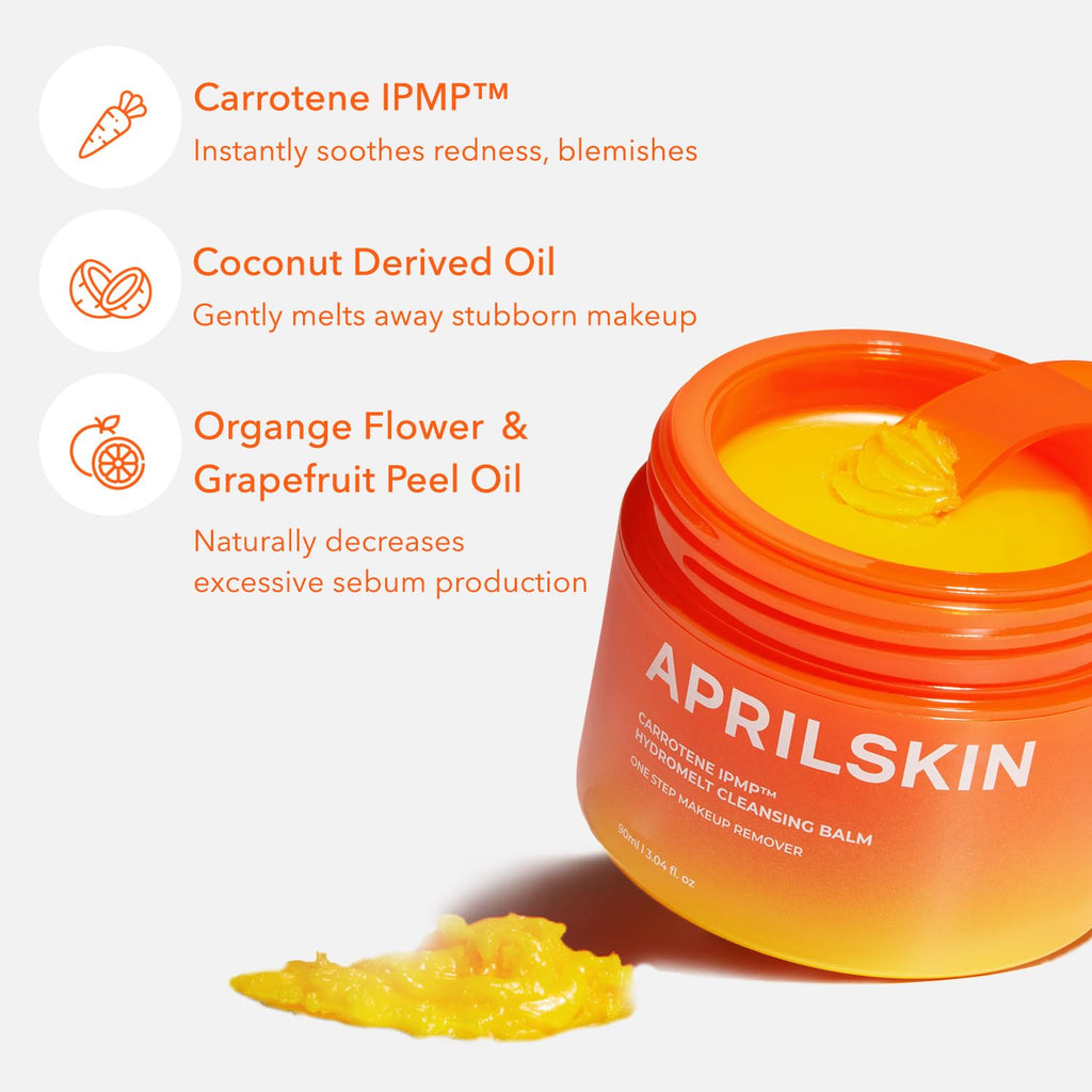 APRILSKIN Carrotene IPMP Hydromelt Cleansing Balm — Noncomedogenic for Sensitive & Oily Skin