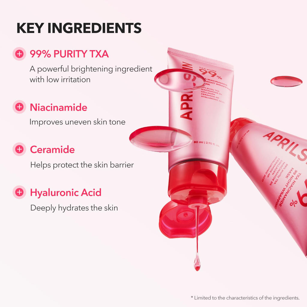 APRILSKIN TXA Niacinamide 99 Overnight Wrapping Mask | 8-Hour Toning, Firming & Pore Care