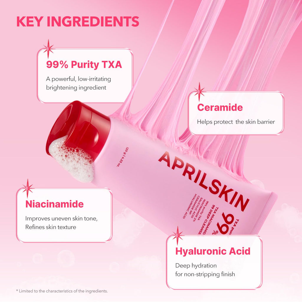 APRILSKIN TXA Niacinamide 99% Pink Bubble Gum Deep Cleanser | Pore & Blackhead Care | 4.23 fl oz