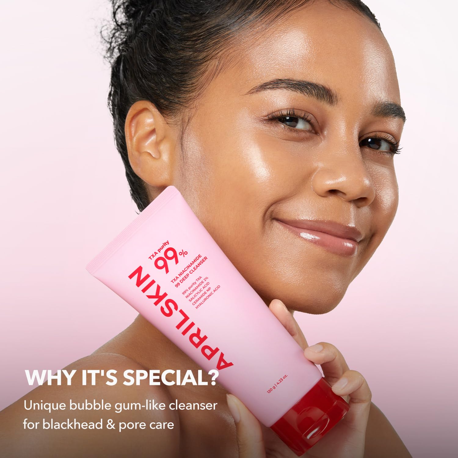 APRILSKIN TXA Niacinamide 99% Pink Bubble Gum Deep Cleanser | Pore & Blackhead Care | 4.23 fl oz
