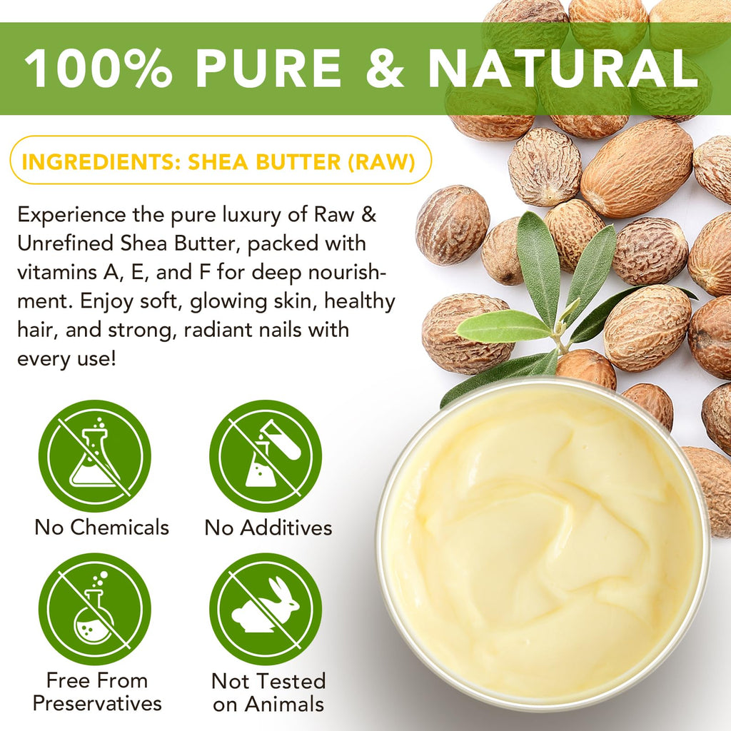 APUUFYQC Shea Butter Raw Organic – 2 Pack | Pure, Unrefined Moisturizer for Skin & Hair