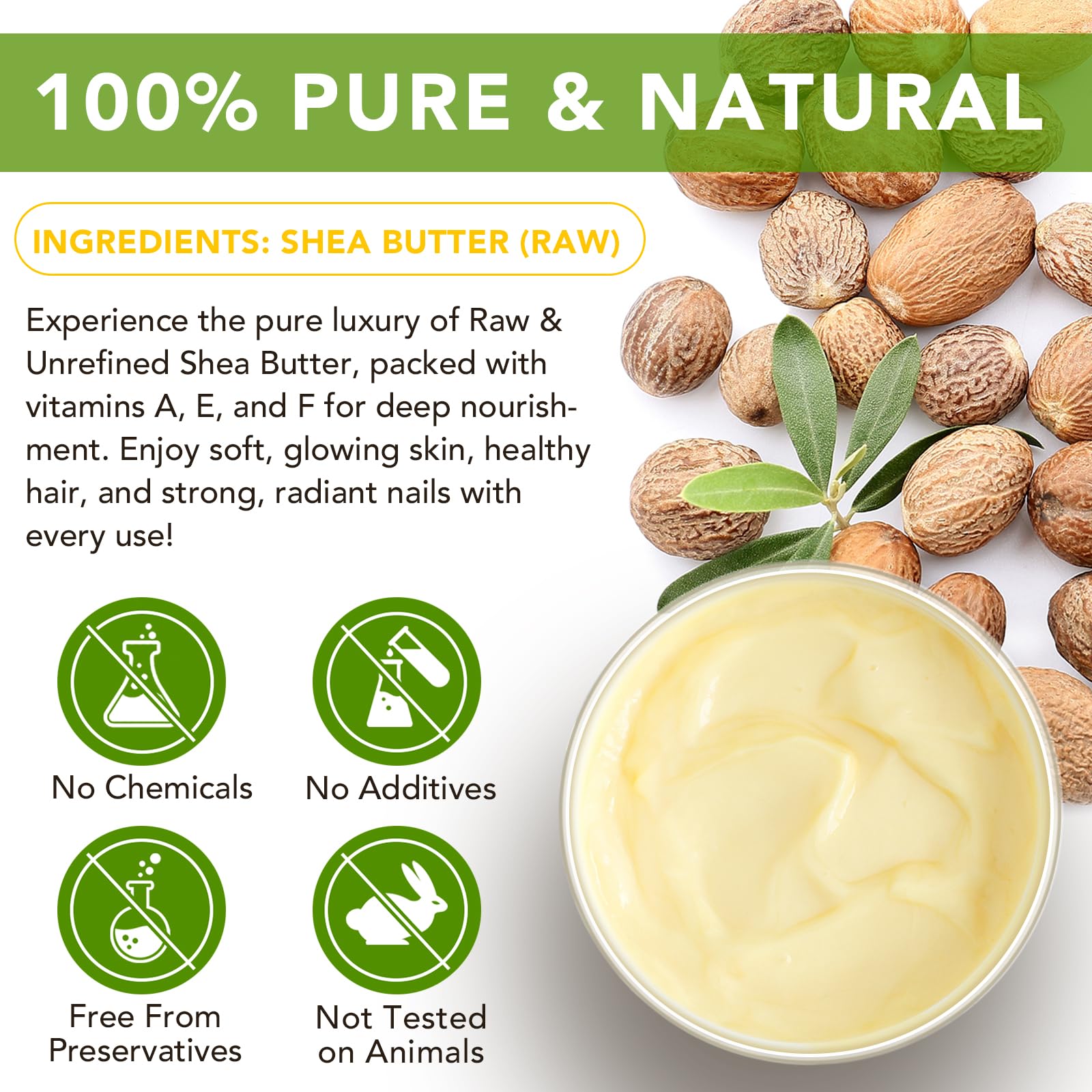 APUUFYQC Shea Butter Raw Organic – 2 Pack | Pure, Unrefined Moisturizer for Skin & Hair