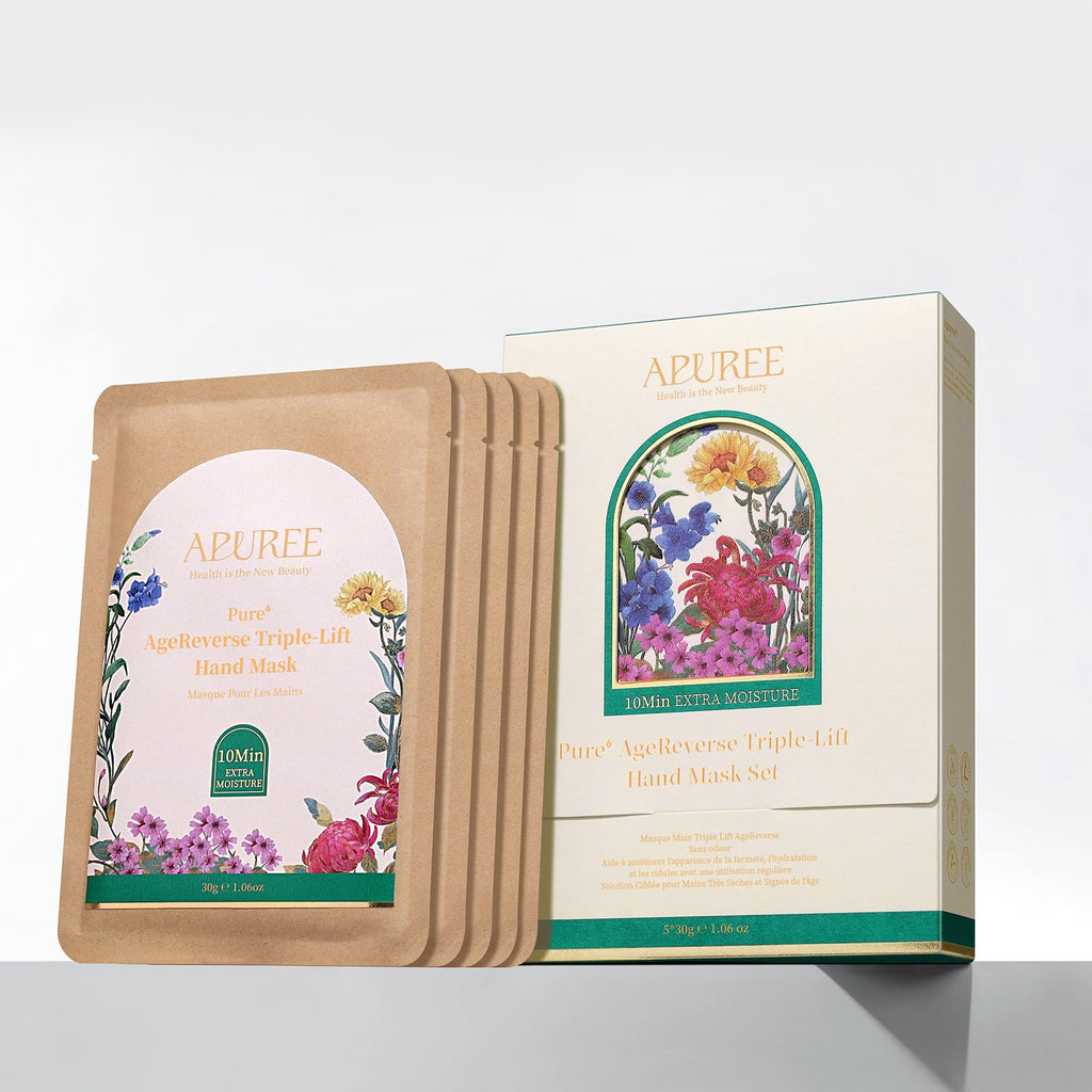 APUREE Anti Aging Hand Mask Gloves – 10-Minute Repair & Extra Moisture (5x30g)