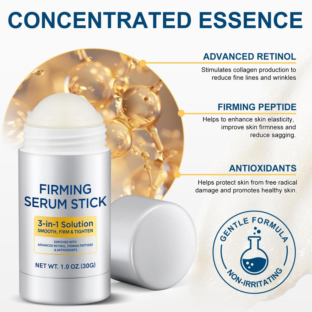APUUFYQC Retinol Firming Serum Stick – 2-Pack, 3-in-1 Face, Neck & Jawline Tightening (2 oz)