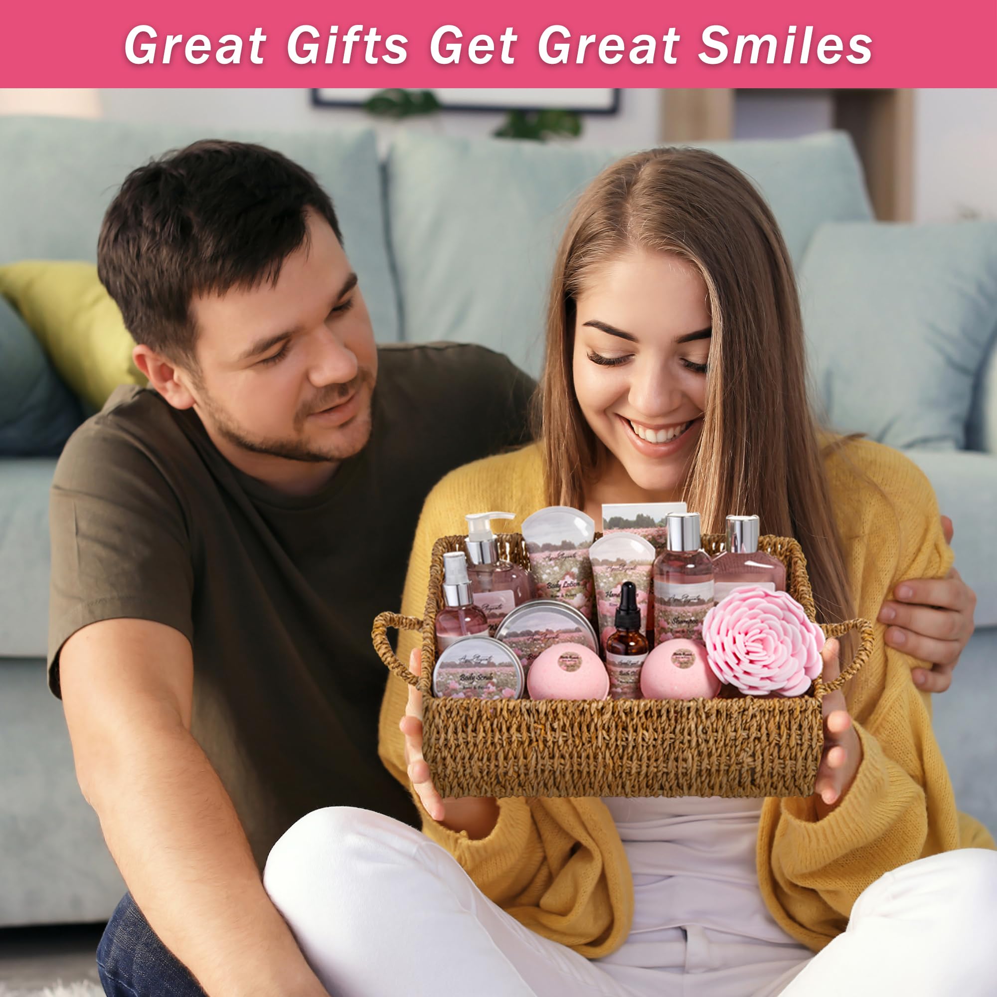 Aqua Elegante Bath Spa Gift Sets – Luxury Rose Oil & Peony Gift Basket