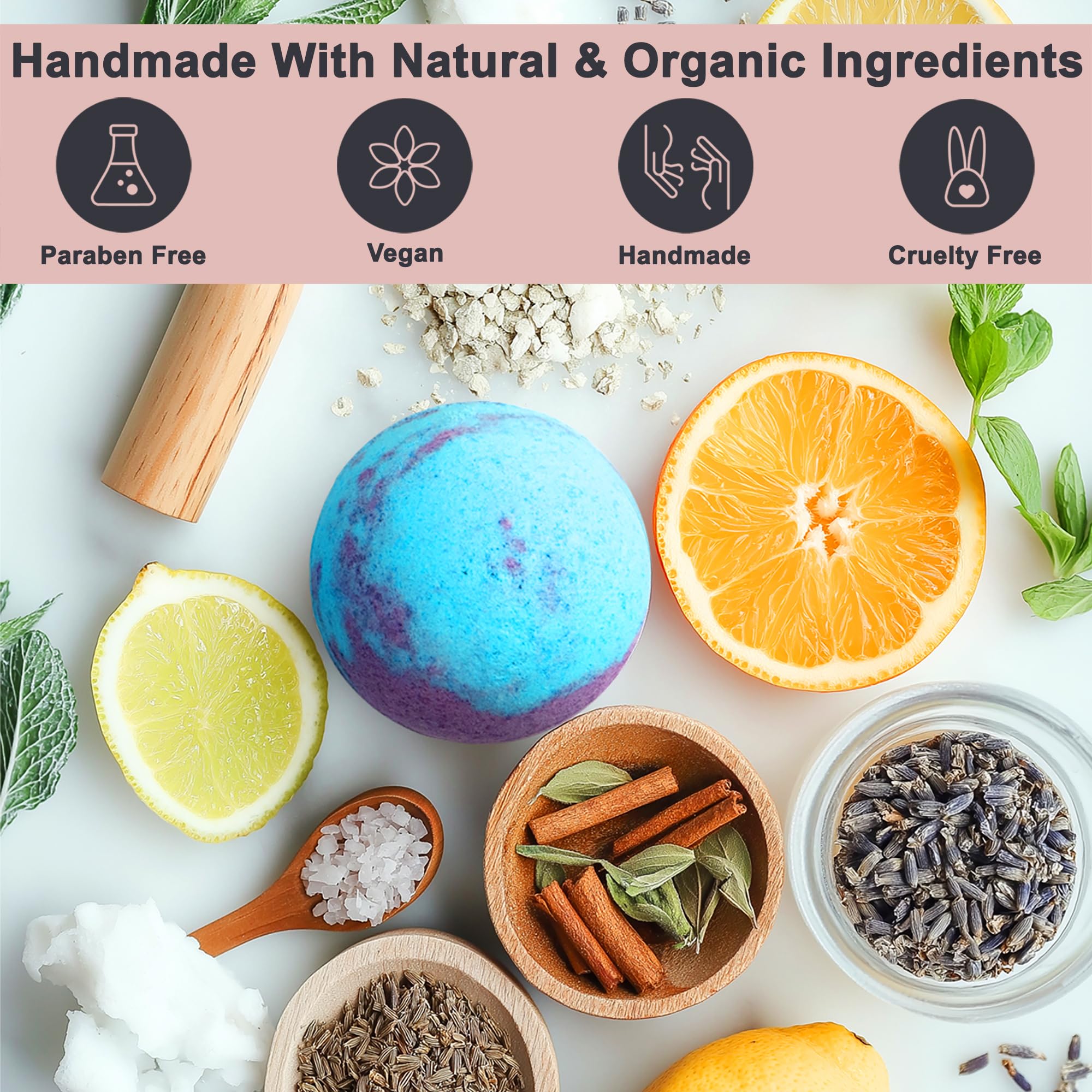 Aqua Elegante Luxury Bath Bombs for Women – 24-Bomb Gift Set with Organic Oils | Vegan & Cruelty-Free