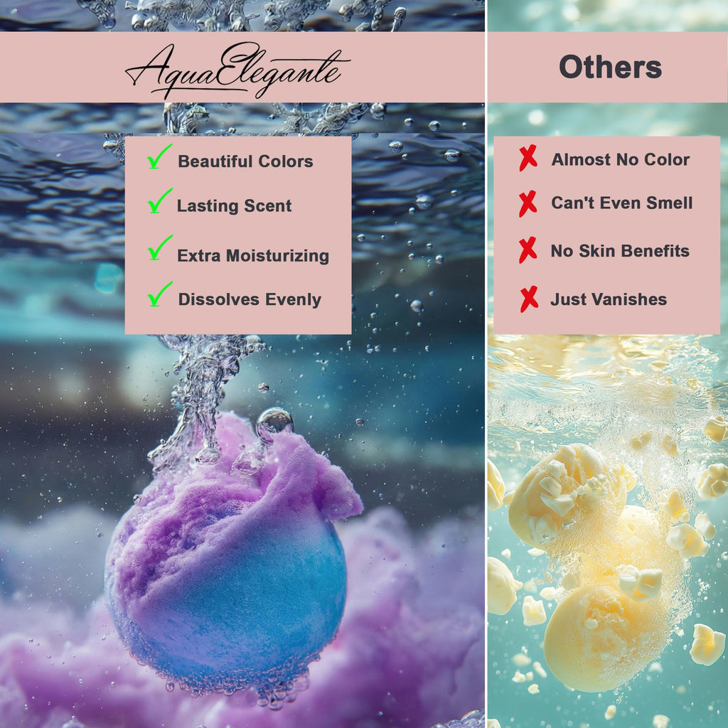 Aqua Elegante Luxury Bath Bombs Gift Set – 12 Large, Organic Essential Oils, Vegan & Cruelty-Free