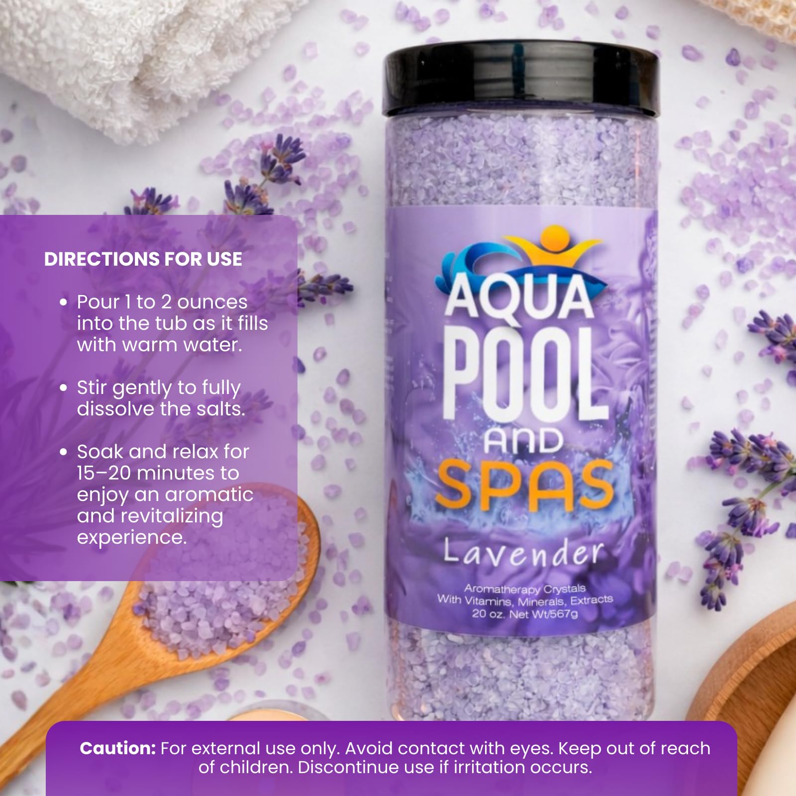 Lavender Spa & Bath Aromatherapy Crystals by Aqua Pool & Spa