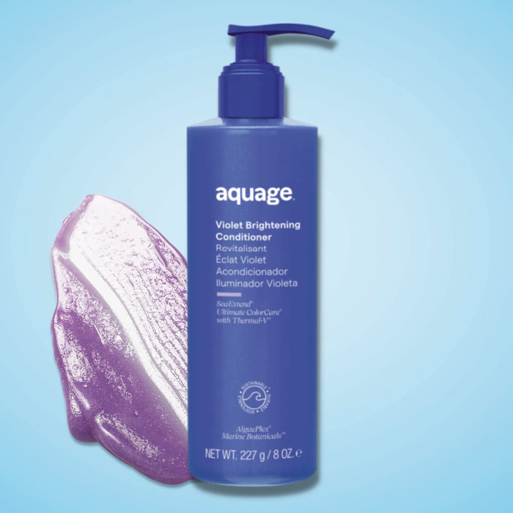 Aquage Violet Brightening Conditioner – 8 oz | Nourishes Hair, Brightens Blond Shine