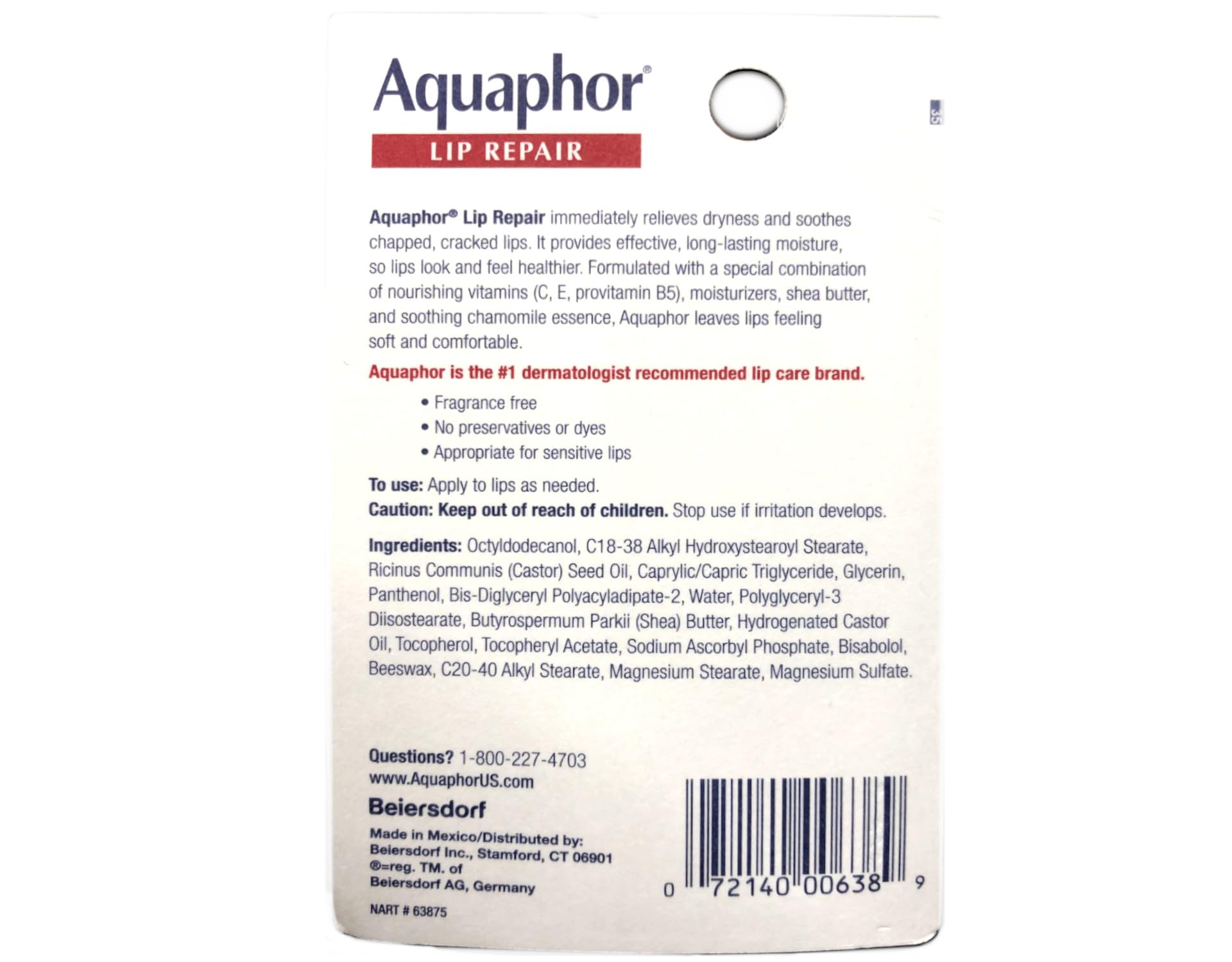 Aquaphor Lip Repair Ointment - Long-Lasting Moisture for Dry Lips | 4-Pack