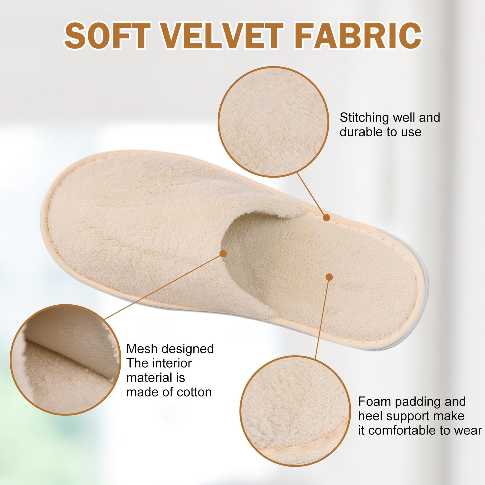AQUEENLY Guest Slippers – Washable, Non-Slip Indoor Slippers (12 Pack)