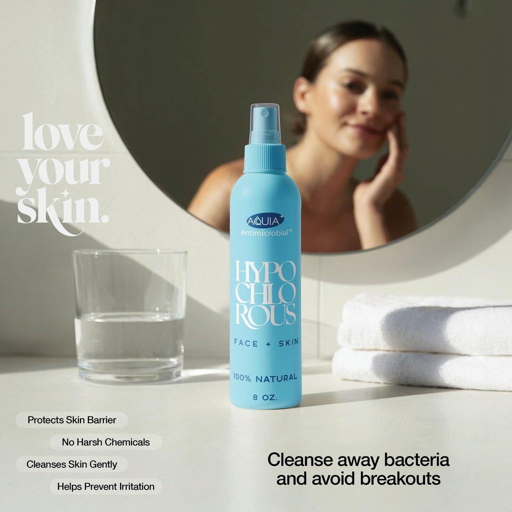 Aquia Hypochlorous Acid Spray for Face and Skin | 32oz Refill Antimicrobial Facial Cleanser