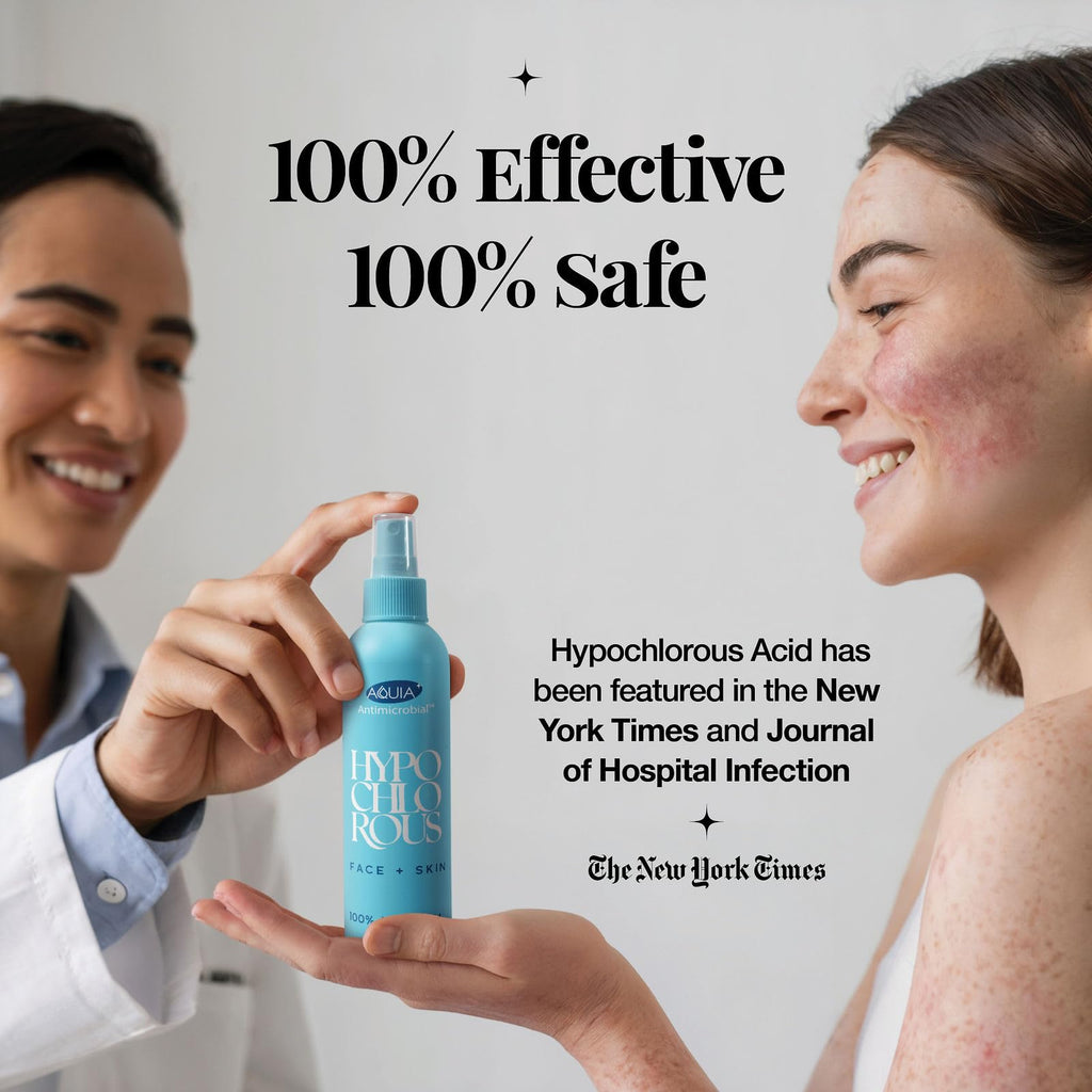 Aquia Hypochlorous Acid Spray for Face and Skin | 32oz Refill Antimicrobial Facial Cleanser