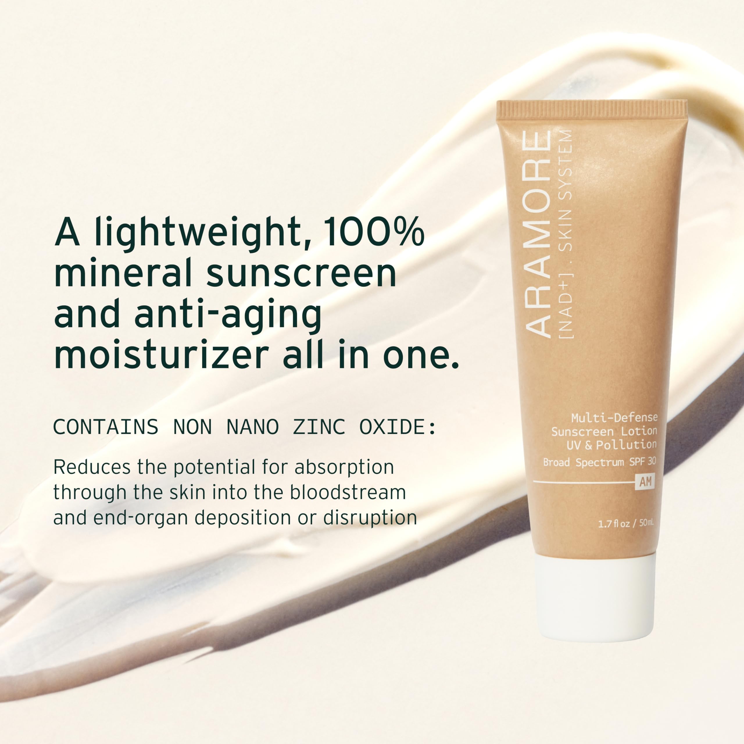 Aramore Multi-Defense Lotion SPF 30 – Mineral Sunscreen & Antioxidant Moisturizer