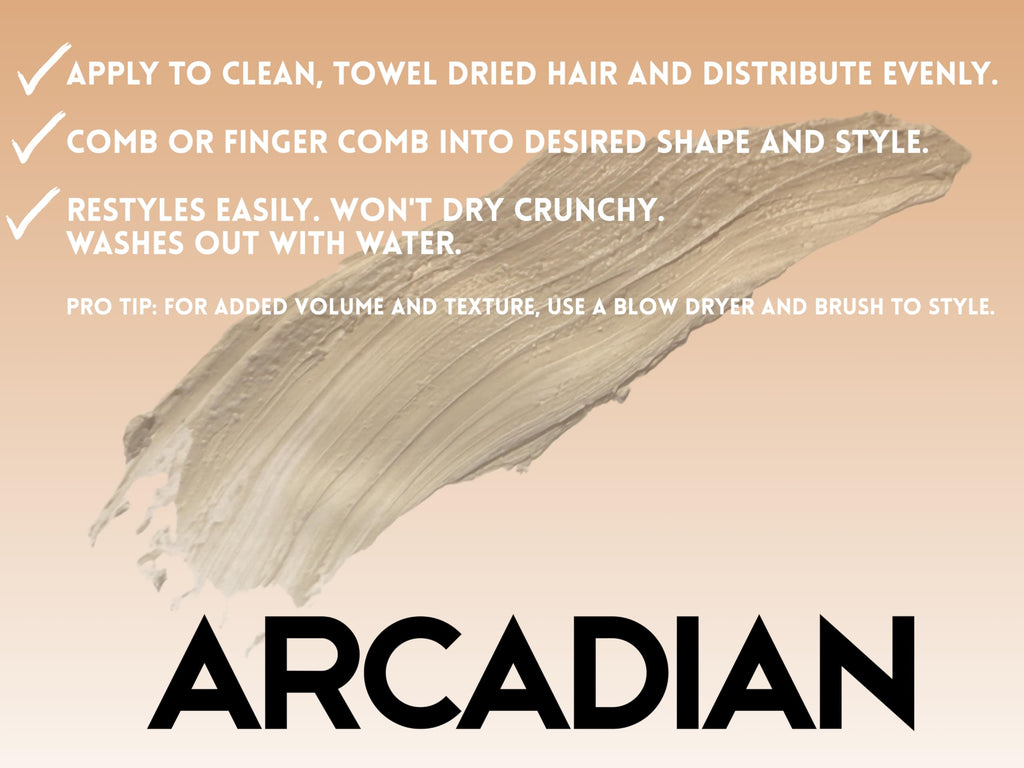Arcadian Grooming Clay Pomade for Men – Vegan Matte Finish, Strong Hold, 4oz