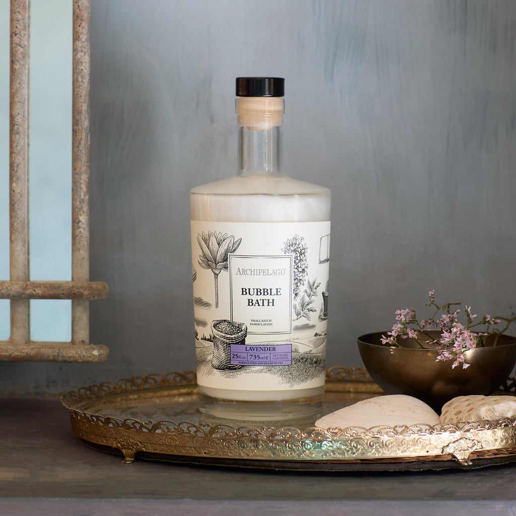 Archipelago Botanicals Luxury Lavender Bubble Bath – Hydrating & Soothing, 25 oz