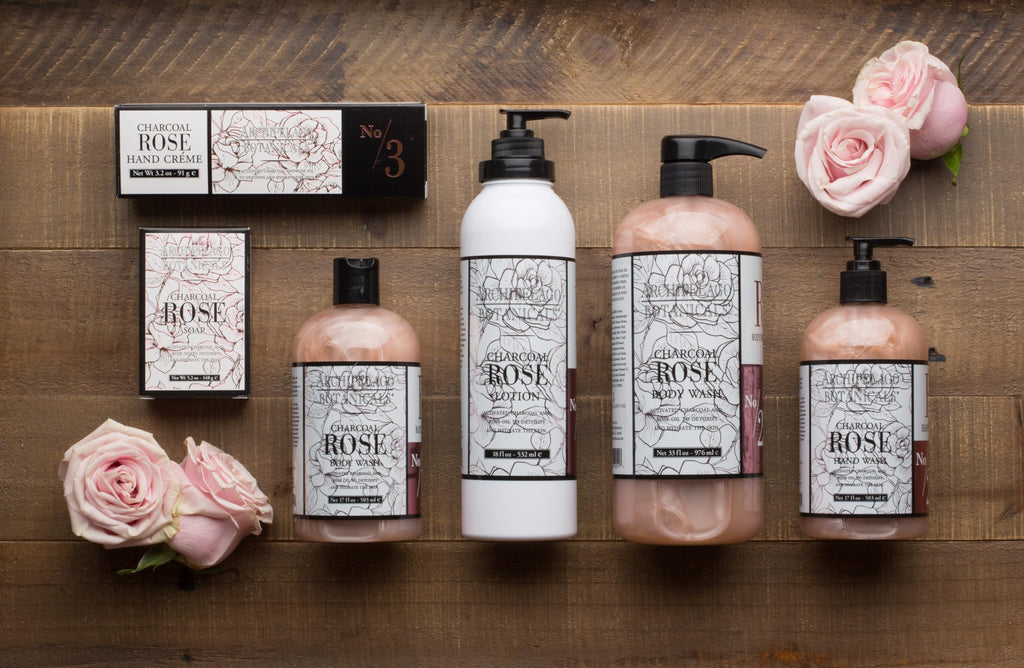 Archipelago Botanicals Charcoal Rose Lotion – Hydrating Body Lotion, 18 oz