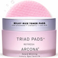 ARCONA Cranberry Triad Milky Toner Pads – Vegan Brightening & Hydrating Rice Toner (45 Count)