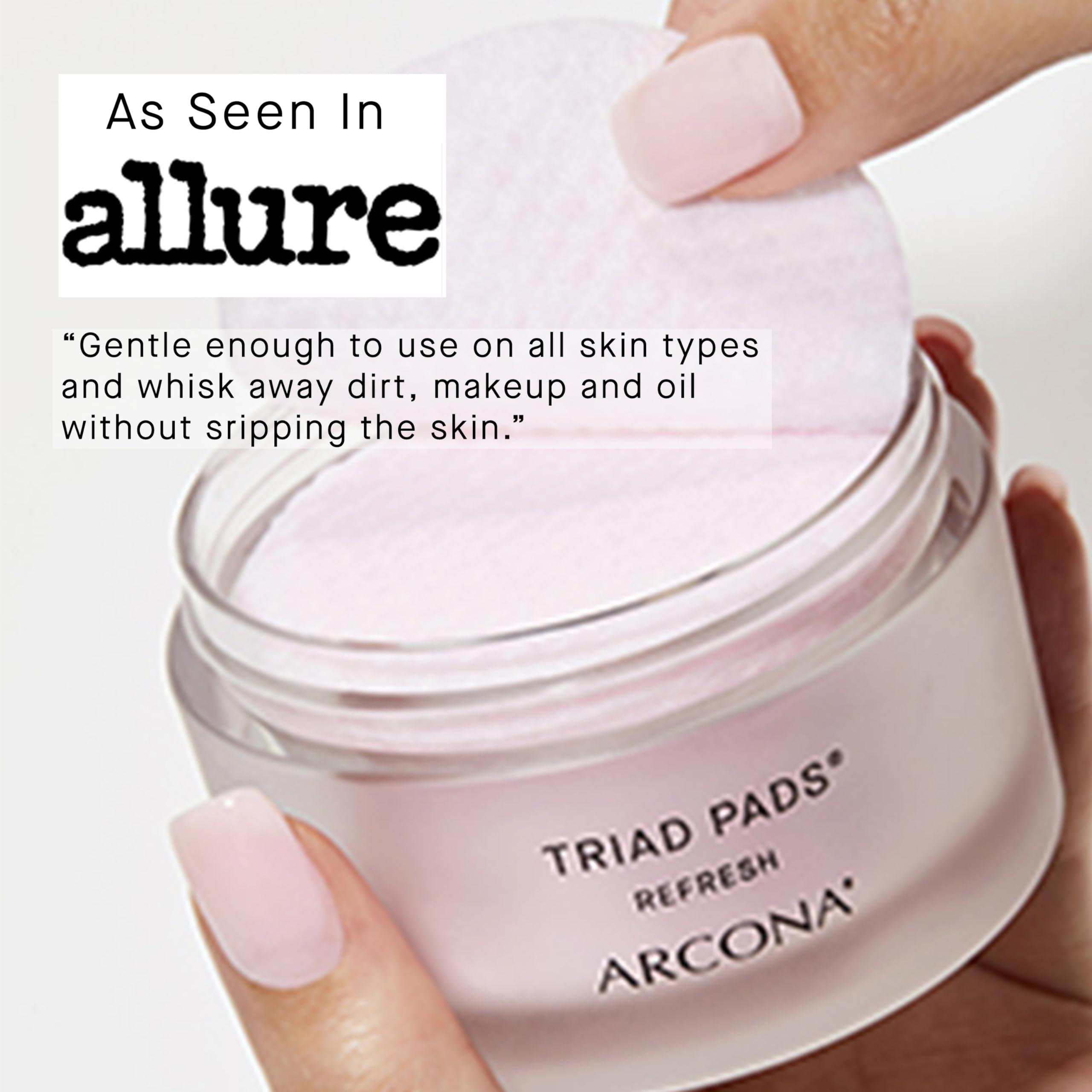 ARCONA Cranberry Triad Milky Toner Pads – Vegan Brightening & Hydrating Rice Toner (45 Count)
