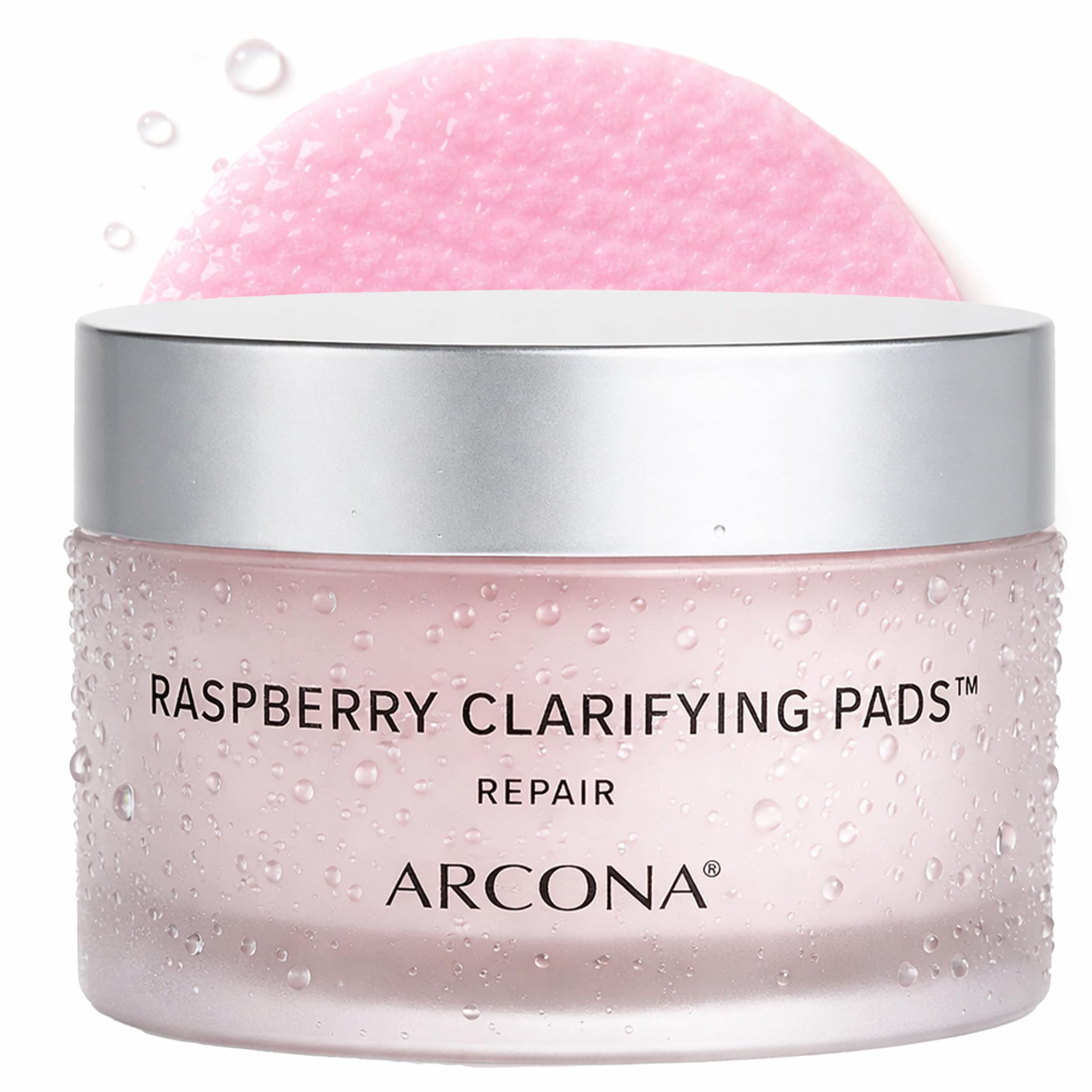 ARCONA Raspberry Clarifying Pads - Pore Cleansing & Oil Control, 45 Pads, USA-Made