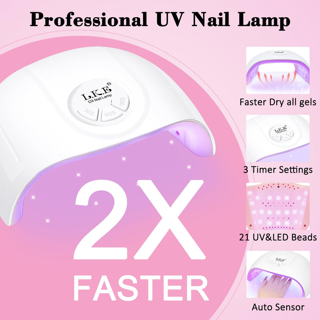 ARCWEISSO Gel Nail Polish Kit with UV Light – 36 Colors, Base & Top Coats, 66-Piece All-In-One Set