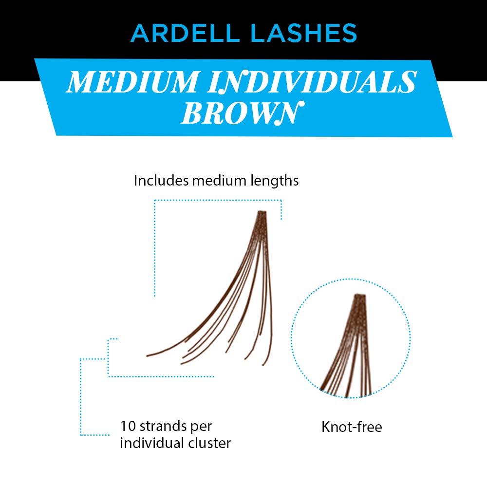 Ardell Individual False Lashes – Medium Brown, Lightweight & Natural-Looking, 4-Pack