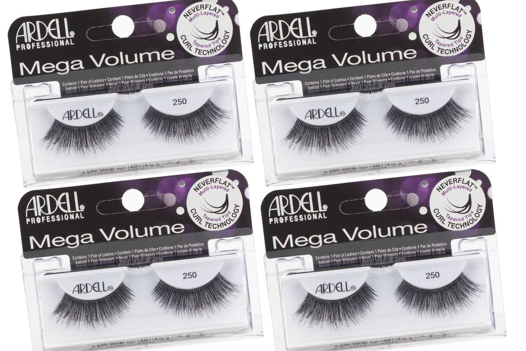 Ardell Mega Volume 250 Lashes – Dramatic Full-Strip, Fluffy Wispy (4 Pairs)