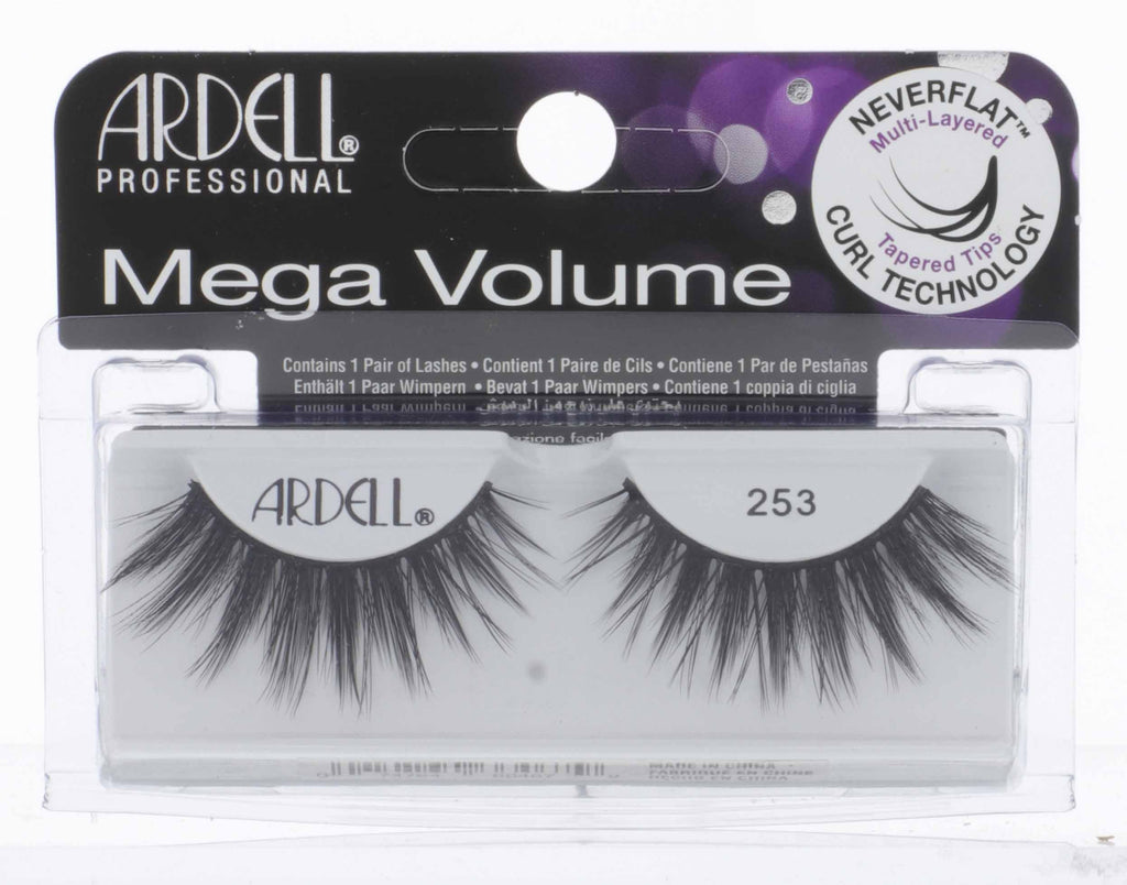 Ardell Mega Volume Lash 253 — Multi-Layered Lashes with Neverflat Curl Technology (4 Pairs)