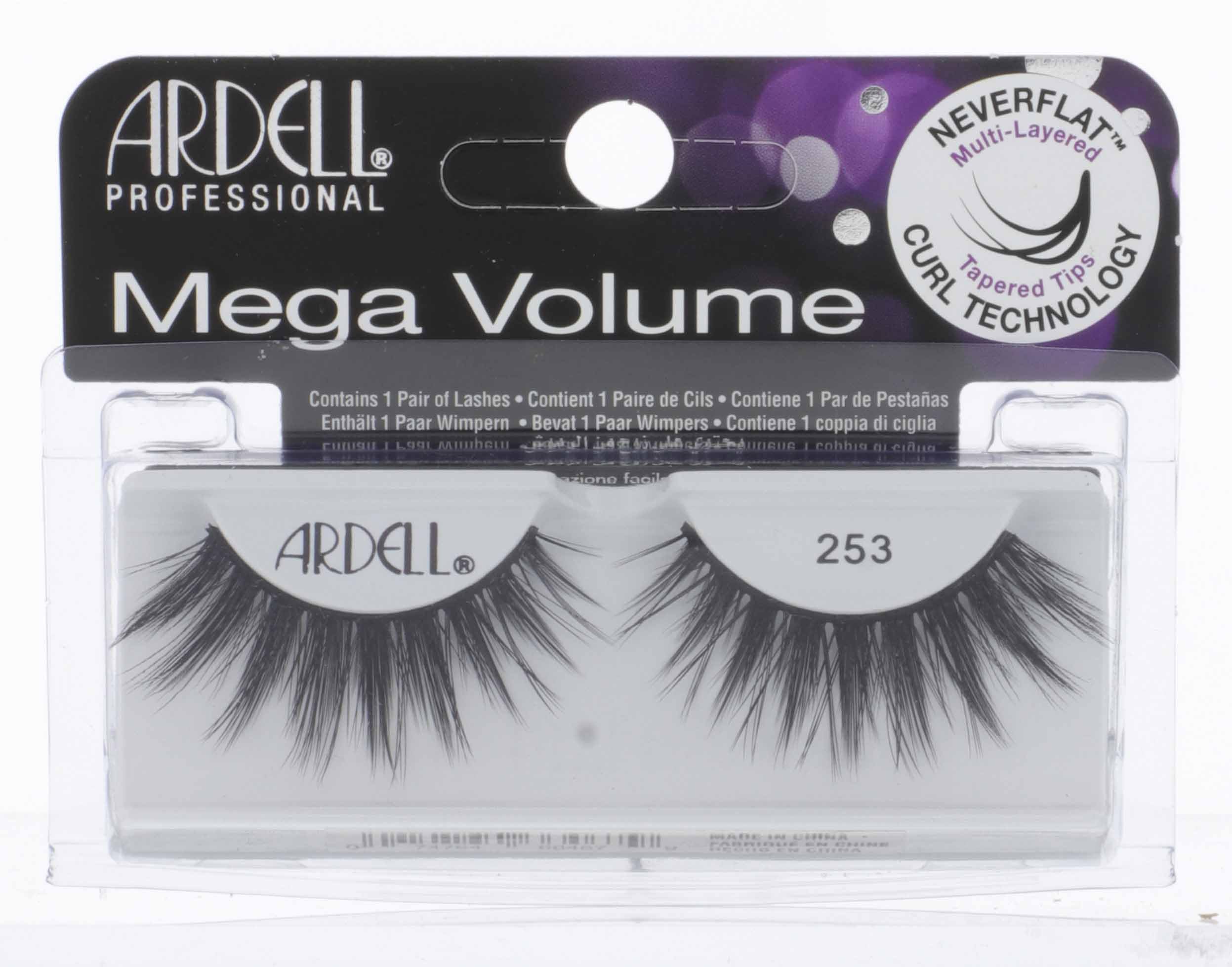Ardell Mega Volume Lash 253 — Multi-Layered Lashes with Neverflat Curl Technology (4 Pairs)