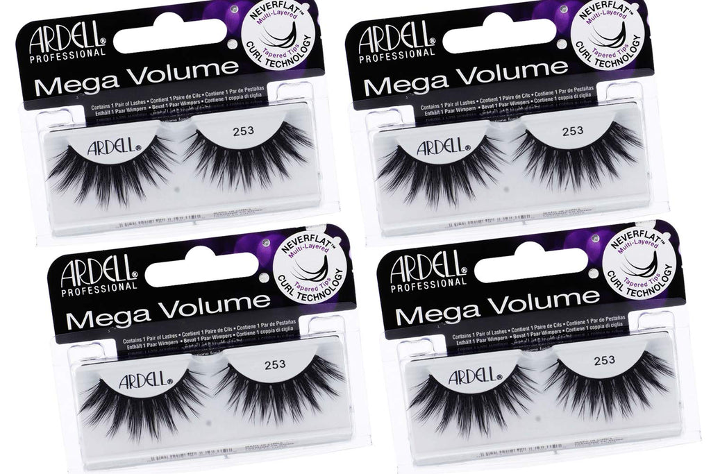 Ardell Mega Volume Lash 253 — Multi-Layered Lashes with Neverflat Curl Technology (4 Pairs)