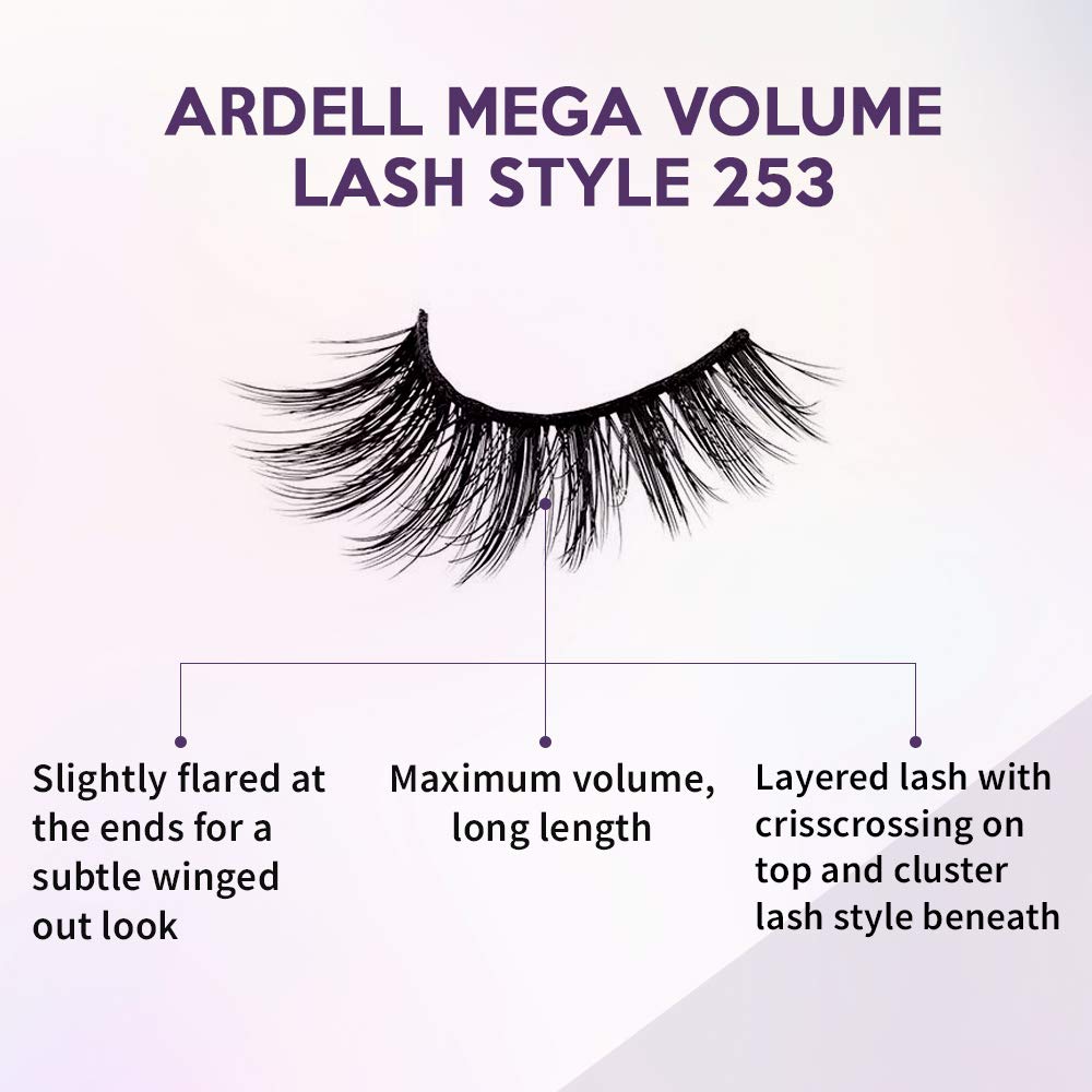 Ardell Mega Volume Lash 253 — Multi-Layered Lashes with Neverflat Curl Technology (4 Pairs)