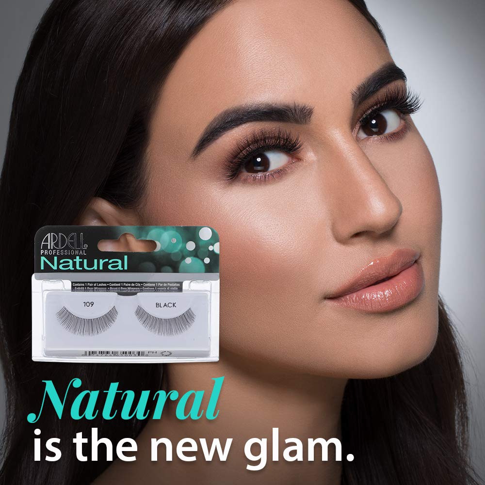 Ardell Natural Lashes 109 Black | Reusable Strip Lashes, 4 Pack for Everyday Wear
