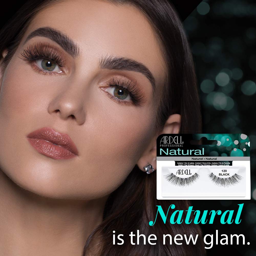 Ardell Natural Lashes 120 Black – 4 Pack, Lightweight Reusable Strip Lashes