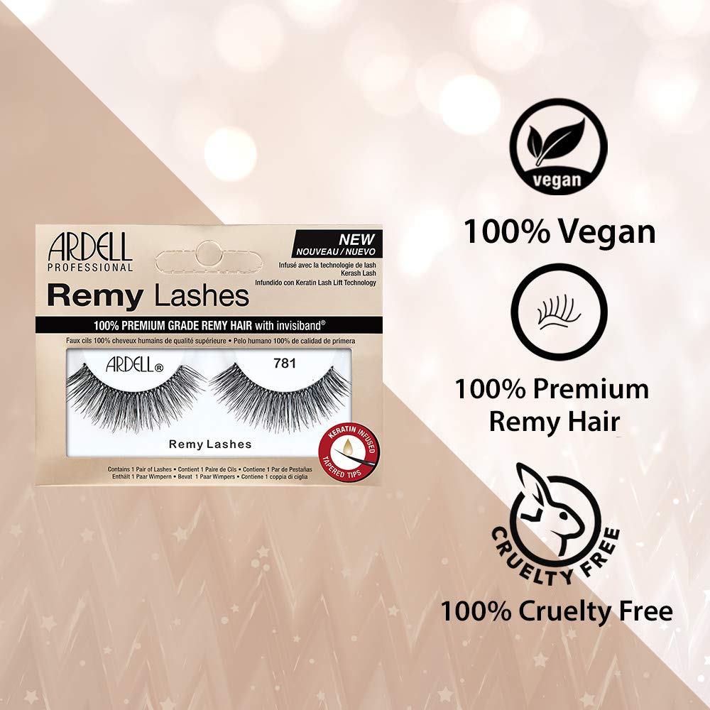 Ardell Remy Lash 781 – Premium Remy Hair Lashes with Invisiband (4 Pairs)