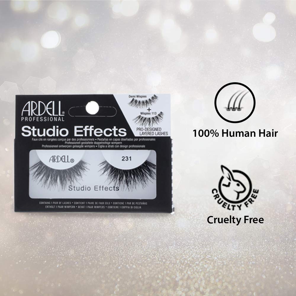 Ardell Studio Effects 231 Lashes – Dramatic Volume, Reusable, 4-Pack
