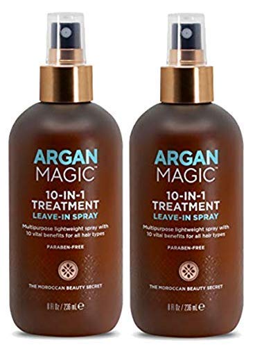 Argan Magic 10-in-1 Hair Treatment & Stylizing Spray – 8 oz, 2 Pack | Made in USA, Paraben Free, Cruelty Free