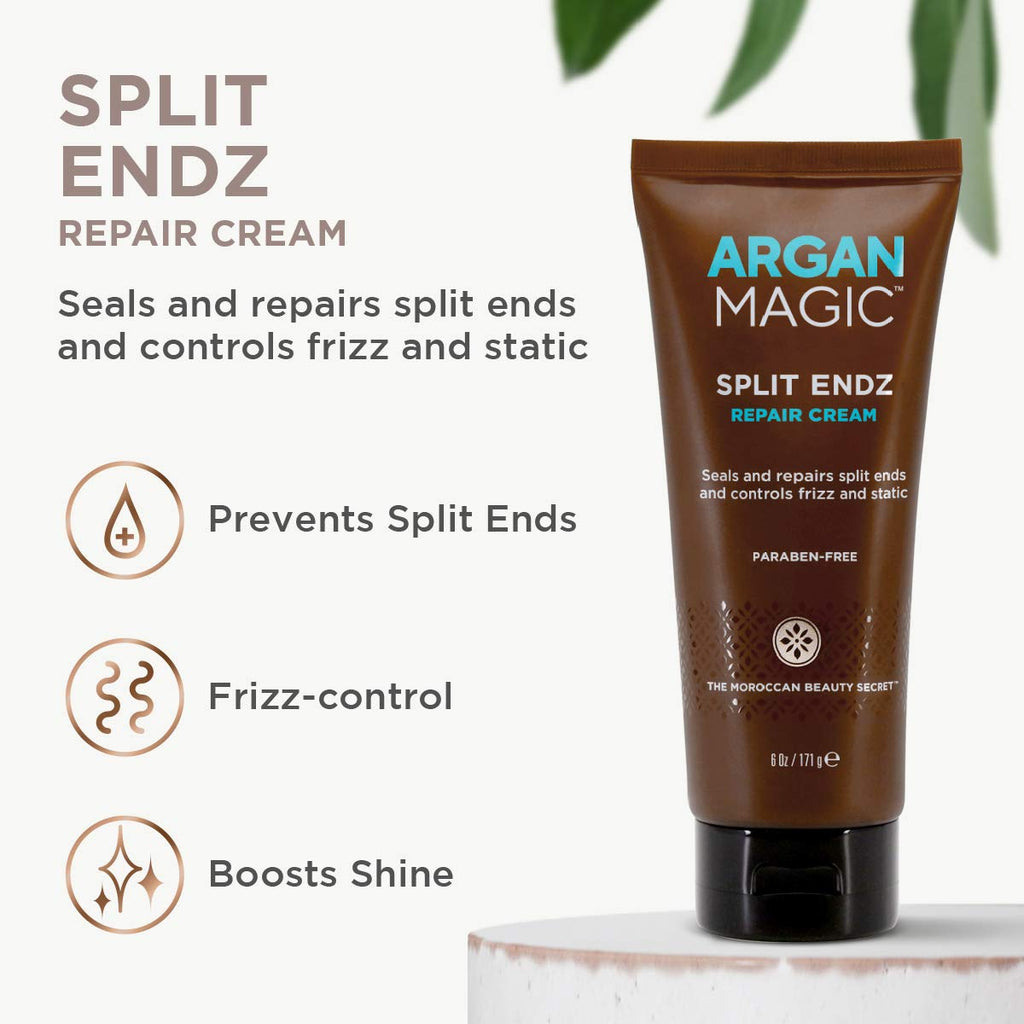 Argan Magic Split Endz Cream – Binds Ends, Reduces Frizz, Made in USA
