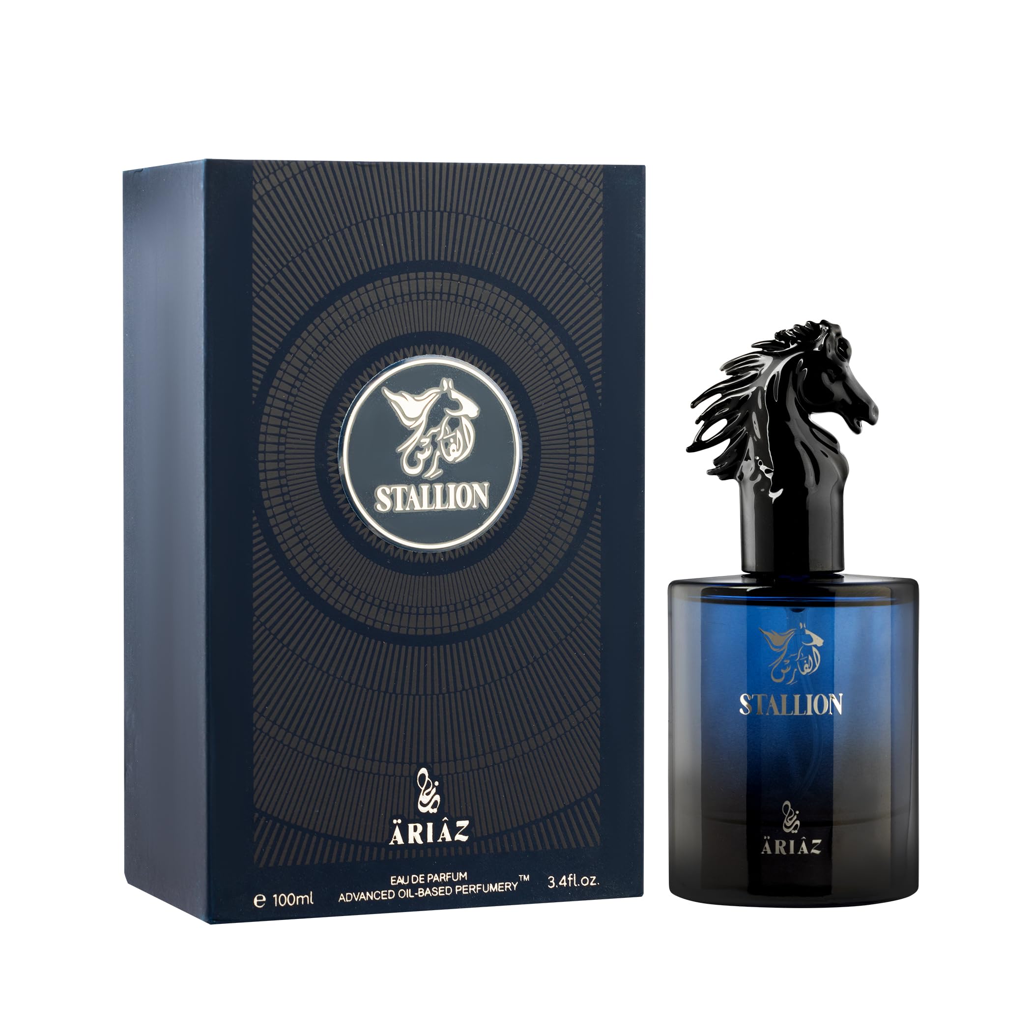 ARIAZ Stallion Men EDP 3.4 oz – Citrus Woody Fragrance with Grapefruit, Ambrox, Woodsy Notes, Musk