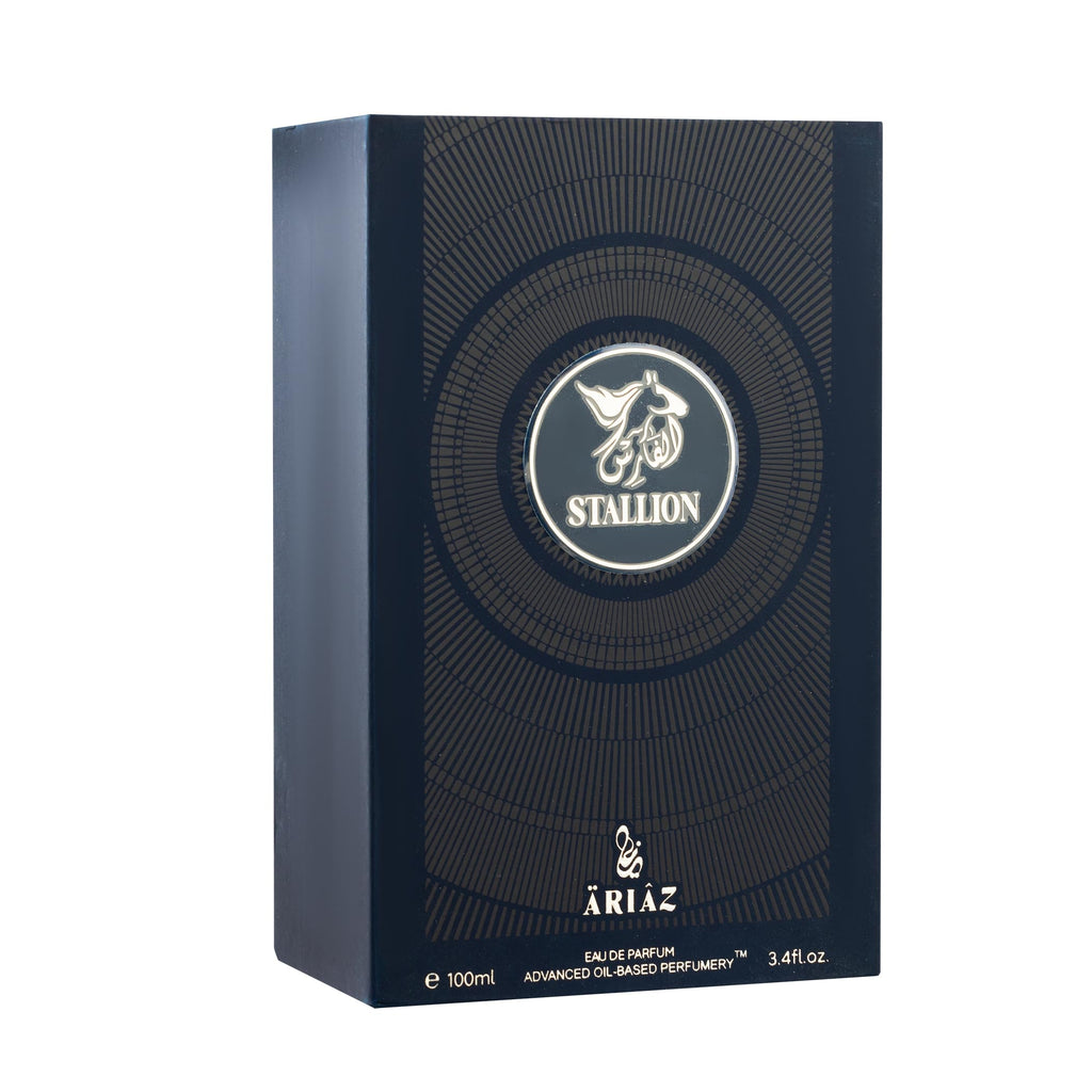ARIAZ Stallion Men EDP 3.4 oz – Citrus Woody Fragrance with Grapefruit, Ambrox, Woodsy Notes, Musk