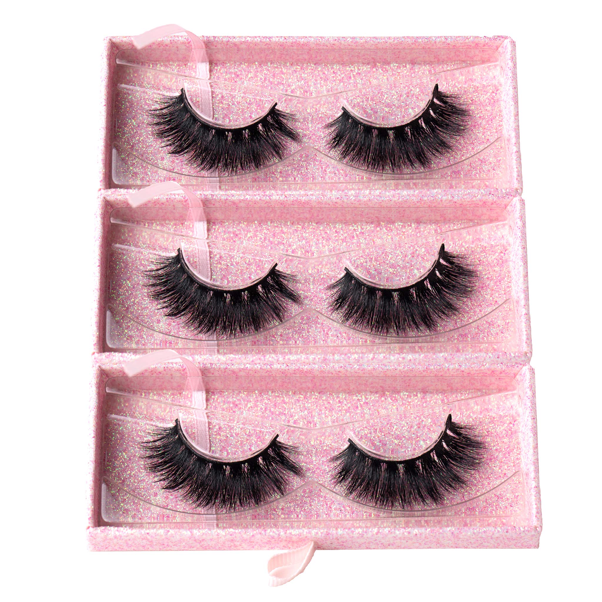 ARIMIKA 3 Packs Fluffy 3D Mink Lashes D008 – Dramatic, Reusable
