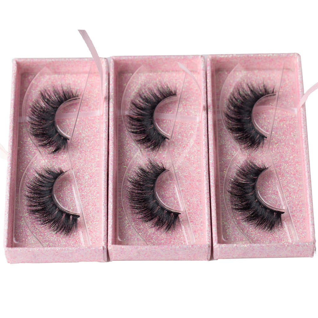 ARIMIKA 3 Packs Fluffy 3D Mink Lashes D008 – Dramatic, Reusable