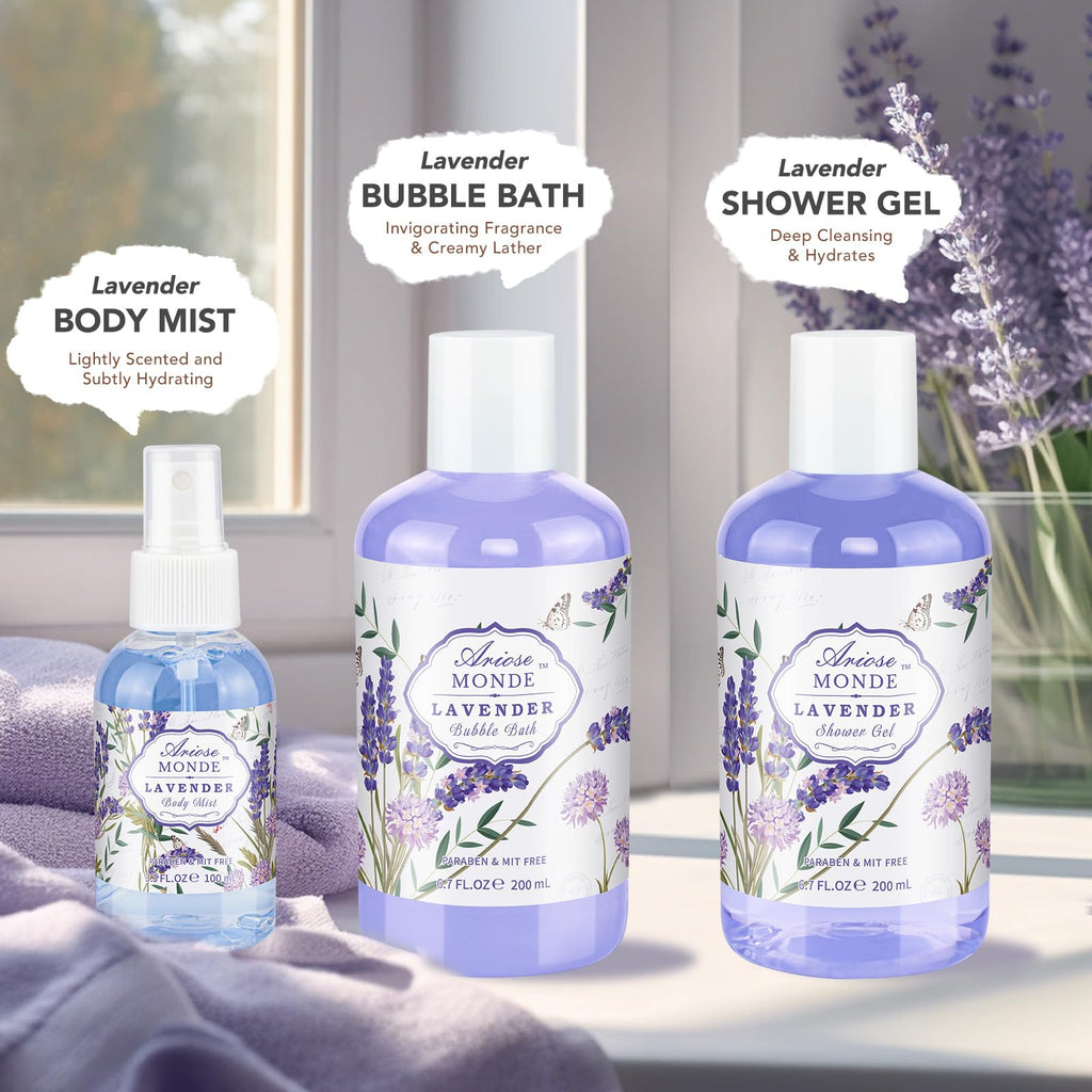 ArioseMonde Lavender Spa Gift Set – Luxury At-Home Self-Care Gift Baskets for Women