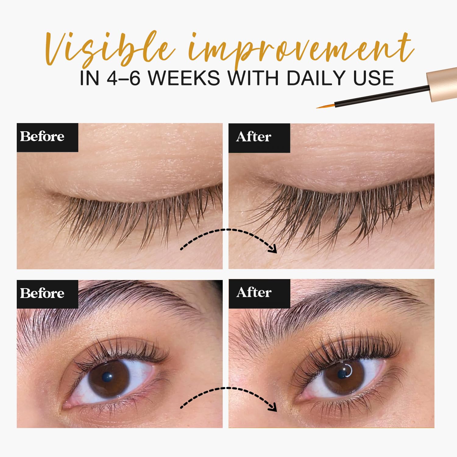 Arishine Eyelash Growth Serum – Lash & Brow Enhancer with Peptides, Ginseng & Amino Acids | 3 mL