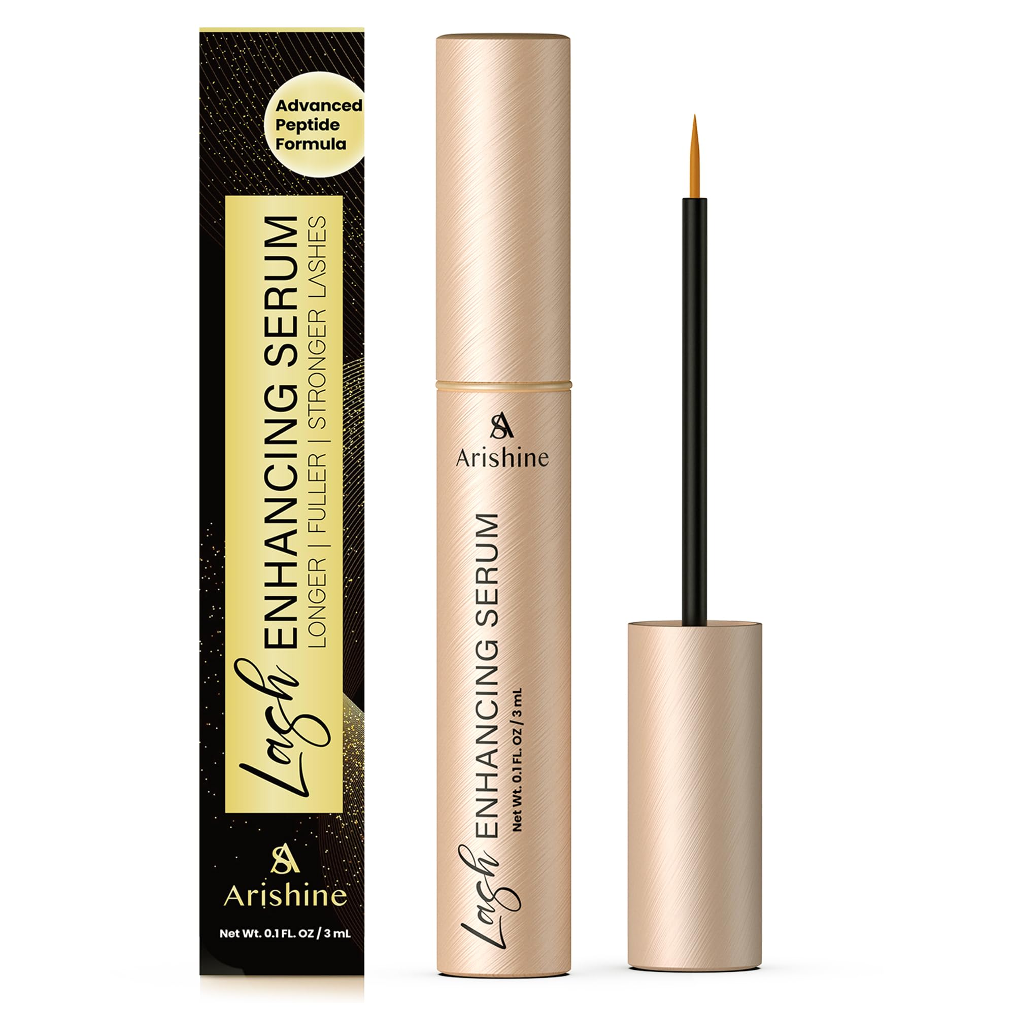 Arishine Eyelash Growth Serum – Lash & Brow Enhancer with Peptides, Ginseng & Amino Acids | 3 mL