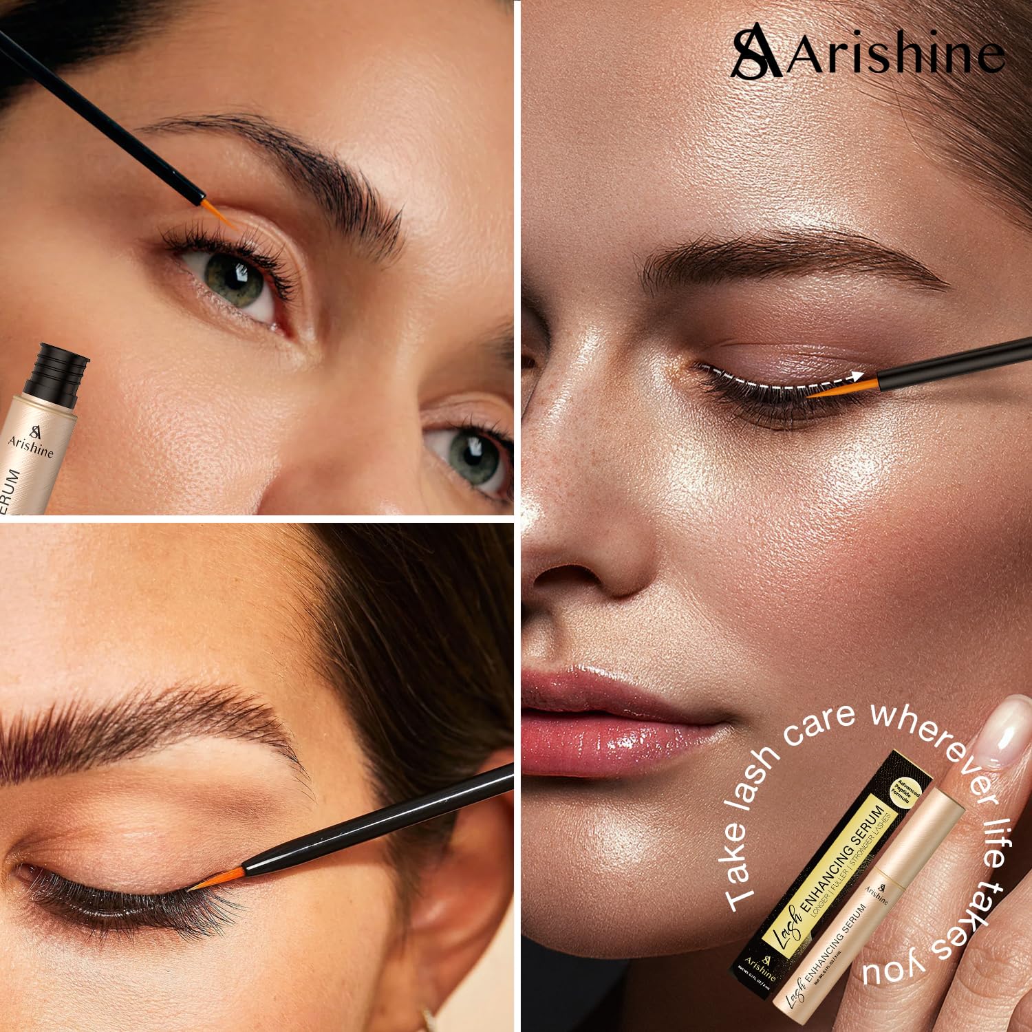 Arishine Eyelash Growth Serum – Lash & Brow Enhancer with Peptides, Ginseng & Amino Acids | 3 mL