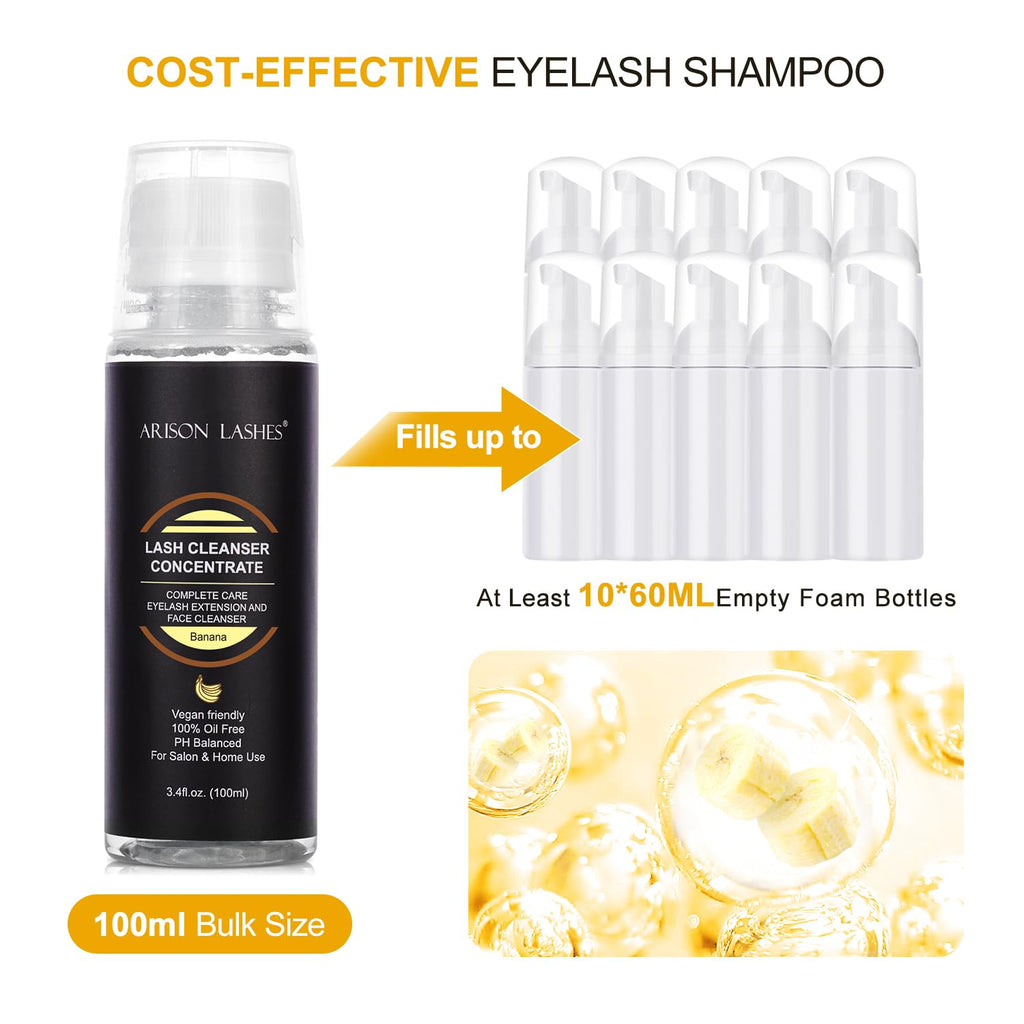 ARISON LASHES Eyelash Cleanser Concentrate 100ml – DIY Lash Shampoo for Extensions